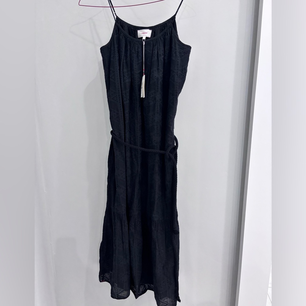 NWT Xirena Kennedy black cotton midi maxi dress small